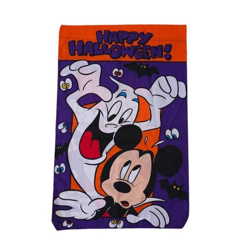 Vintage Disney Halloween Pillowcase 90s Mickey Mouse Ghost Made In USA SINGLE